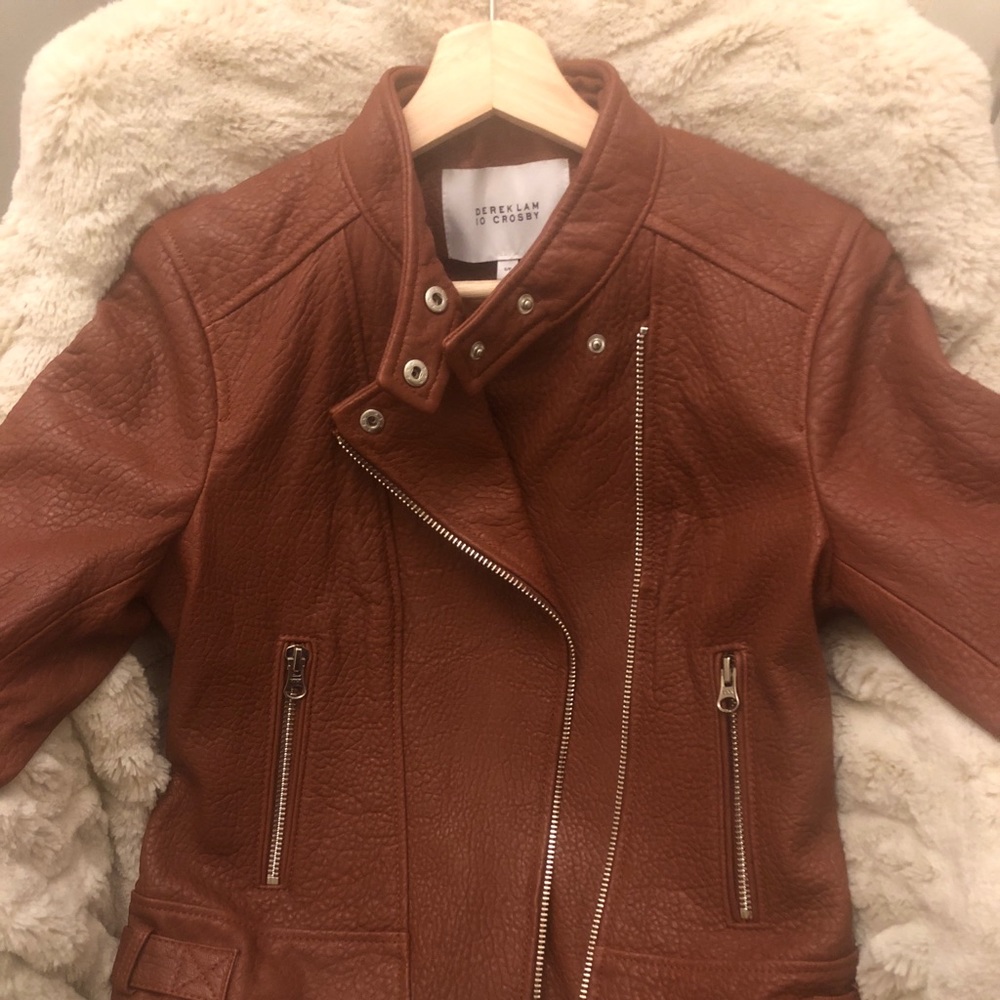 Derek Lam 10 Crosby Leather MOTO jacket NWT